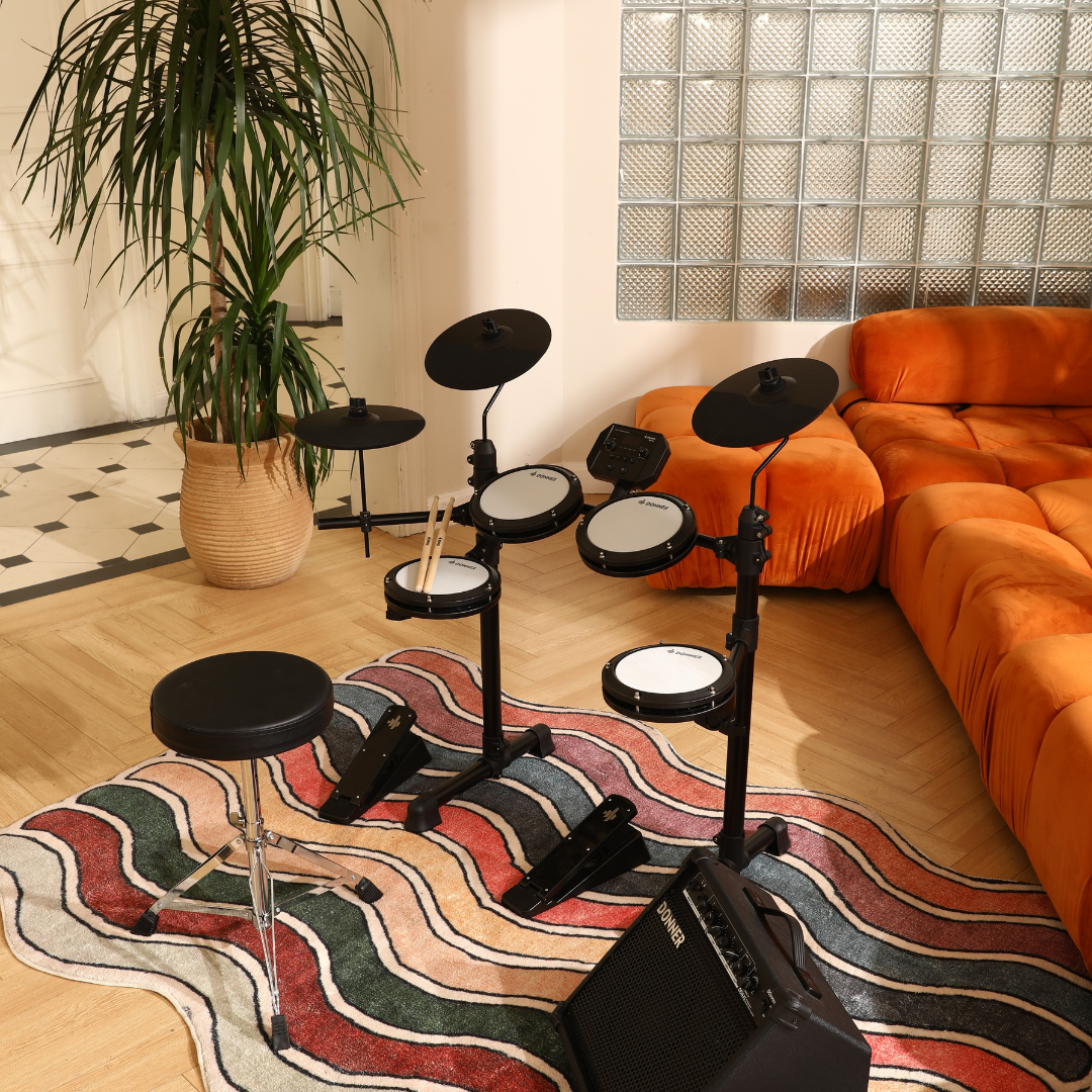 Donner DED-80 Electronic Drum Kit For Beginners with Headphones/Drum Throne