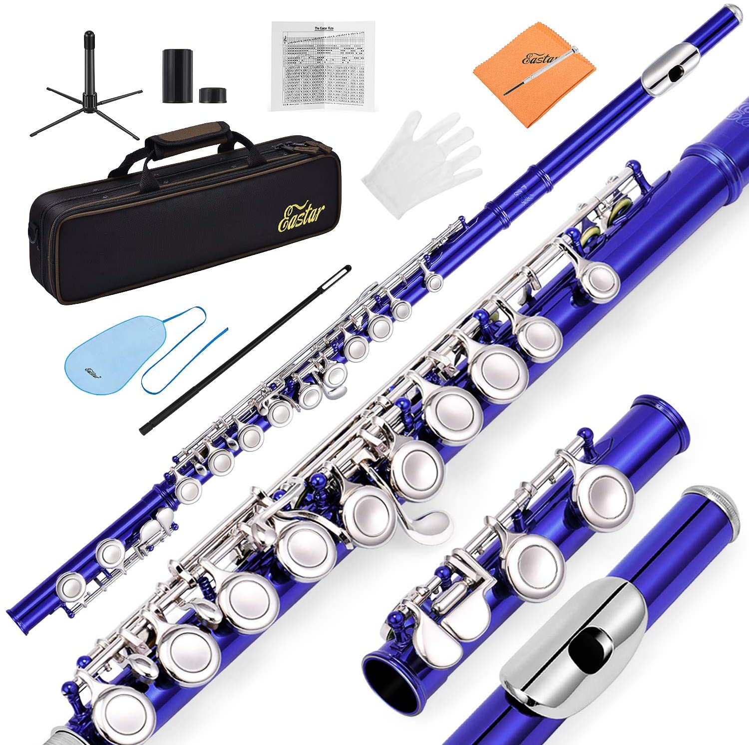 SONICAKE Closed Hole 16 Keys Flute, Silver-plated C Flutes