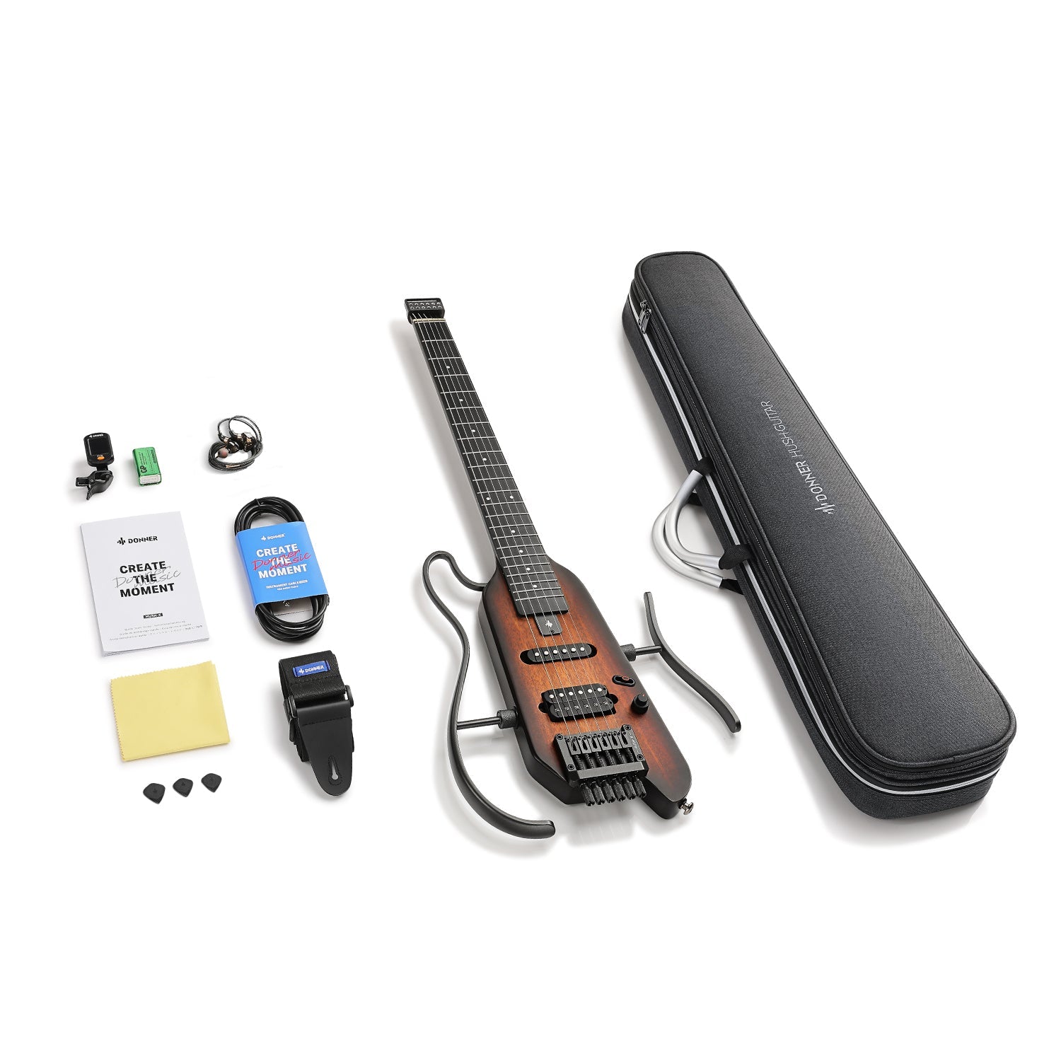 HUSH-X Travel Electric Guitar, Lightweight Headless, Perfect