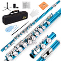 Eastar Flute Nickel Closed Hole 16 Key of C Beginner Flute Set With Carrying Case Stand Gloves Cleaning Rod Cloth(EFL-1)